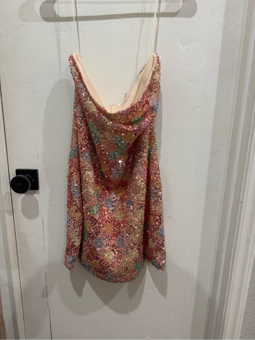 12th Tribe Strapless Multi-Color Sequin Mini Dress - Picture 4 of 11